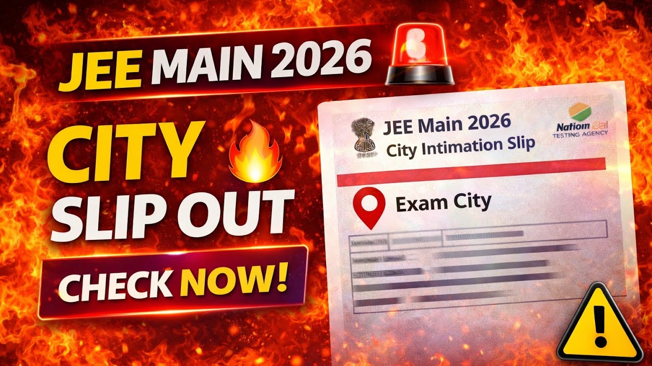 JEE Main 2026 City Intimation Slip OUT 🚨 Check Your Exam City NOW!