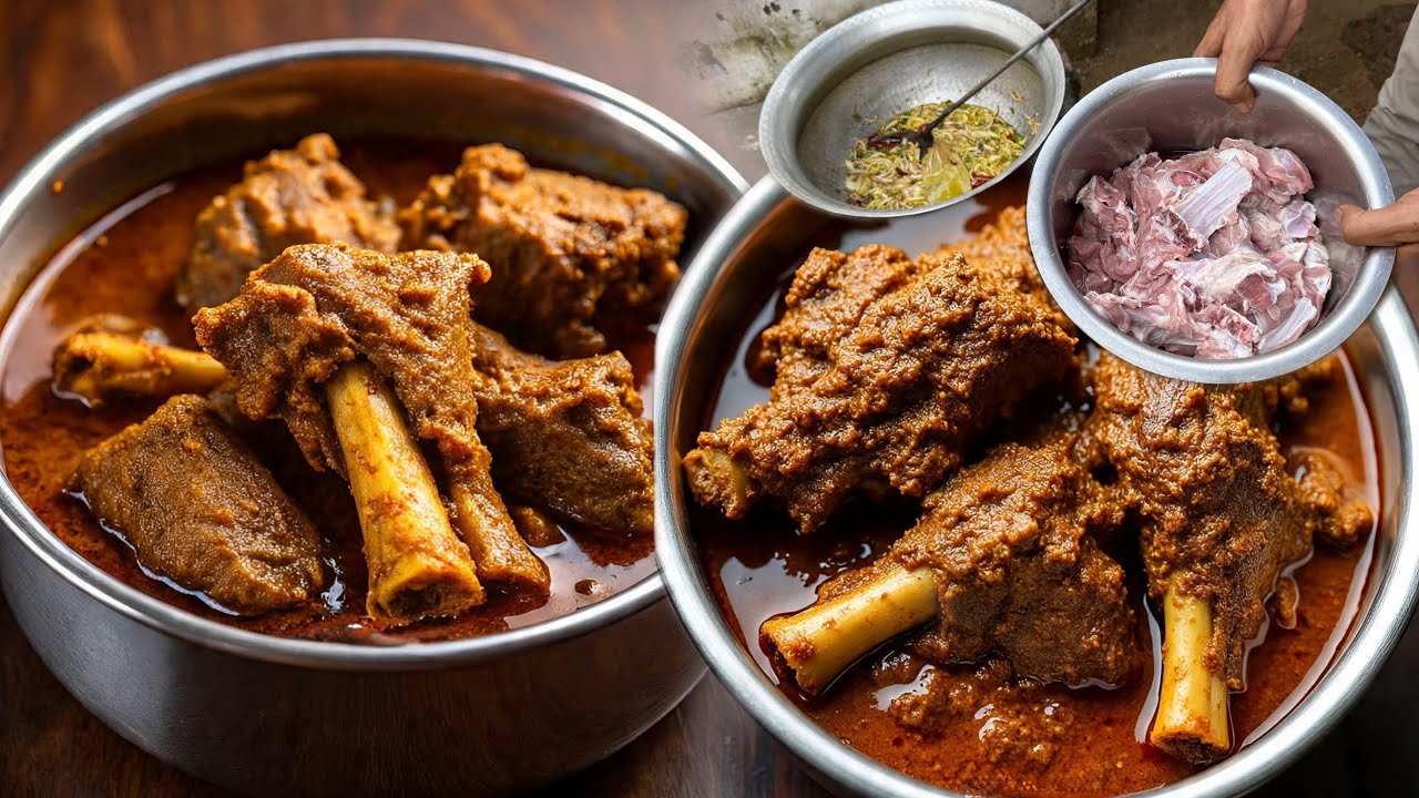 राजस्थानी लाल मांस रेसिपी। BEST LAAL MAAS IN JAIPUR | चूल्हे पर बना बकरे का मटन रेसिपी NON-VEG FOOD