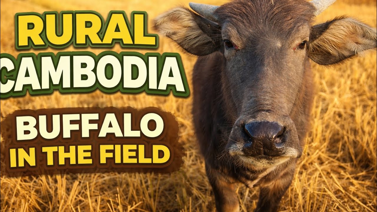 Buffalo in Cambodia’s Golden Rice Fields#baffalo #fields 