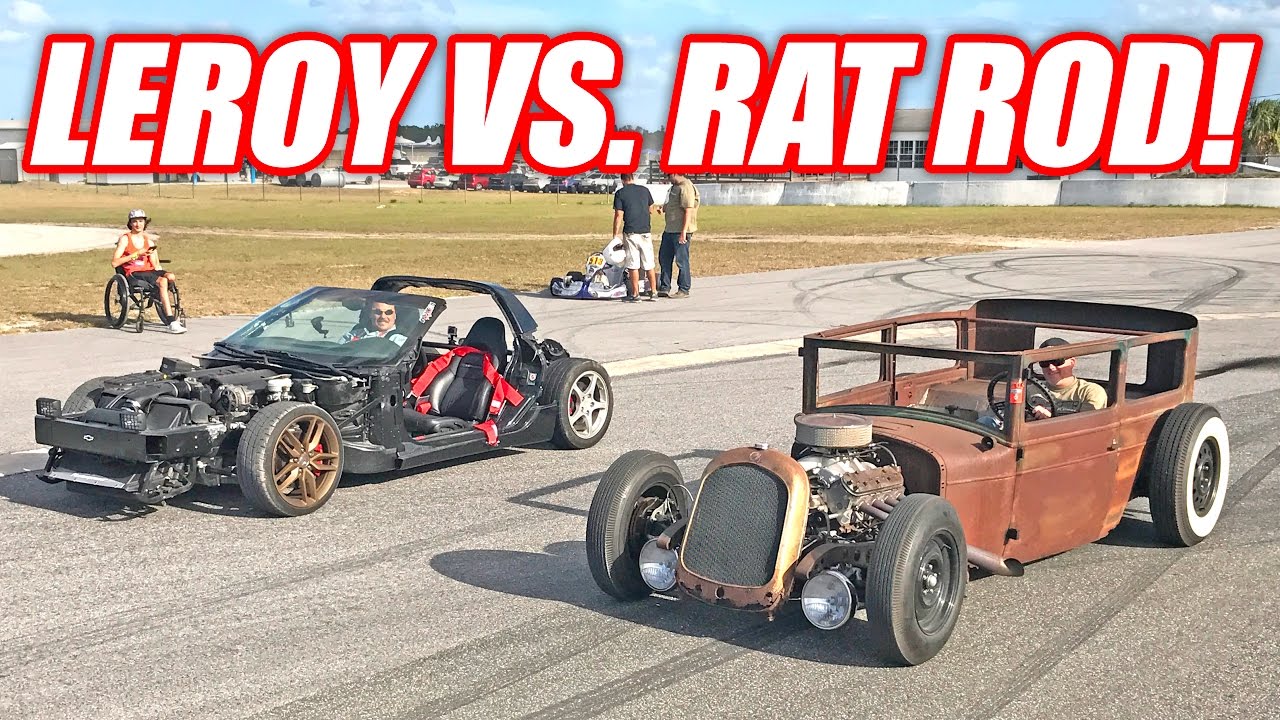 Leroy Stripped Corvette vs. RAT ROD Race!