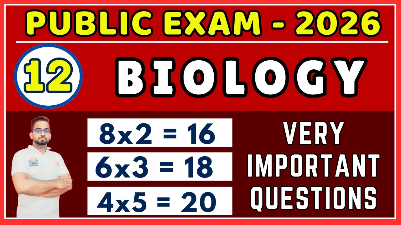 12th Biology | Public Exam 2026 | Important Questions 2026 | 70/70 Marks Confirmed