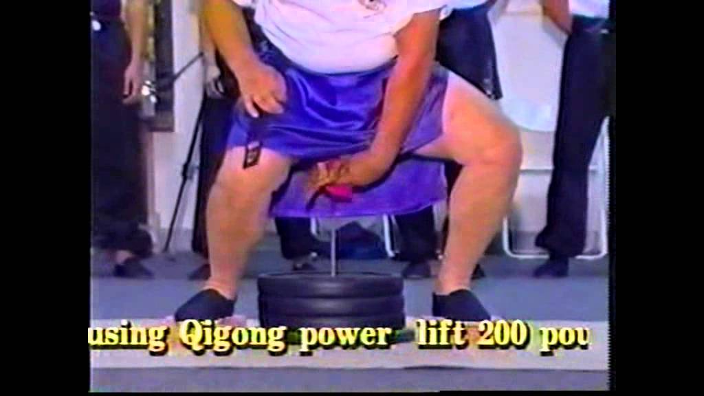 Cure Male Impotency &ndash; Student Lifts 200 lbs with Groin using Qi Gong