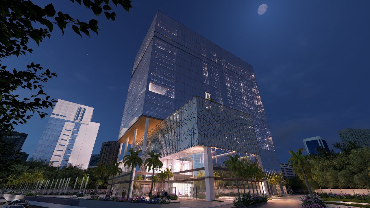 Office building project, video render