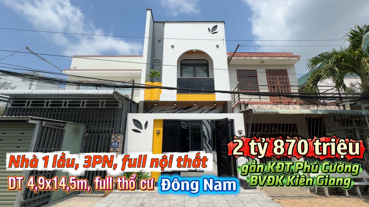 Nhà 1 lầu, 3PN, full nội thất, trung tâm TP, sát bên KĐT Phú Cường