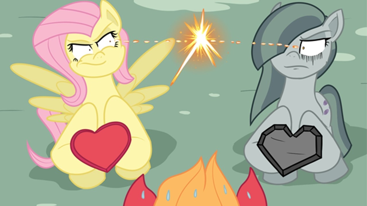 [Озвучка комикса MLP] Любовь витает в воздухе (Комедия) - Флаттершай, Мрамор и Чирили ссорятся из...