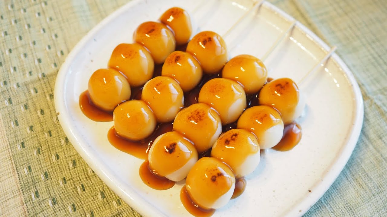 Mitarashi dango (みたらし団子) / Dulce japonés 🍡Mochi【Receta】