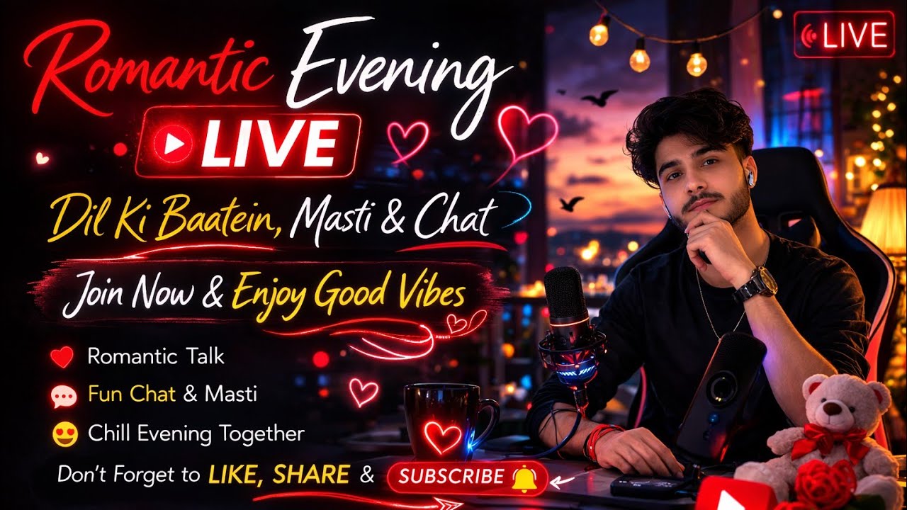 “आज की Romantic Evening Live 💖 | दिल की बातें, मस्ती और Chat | Come Join Live”#live