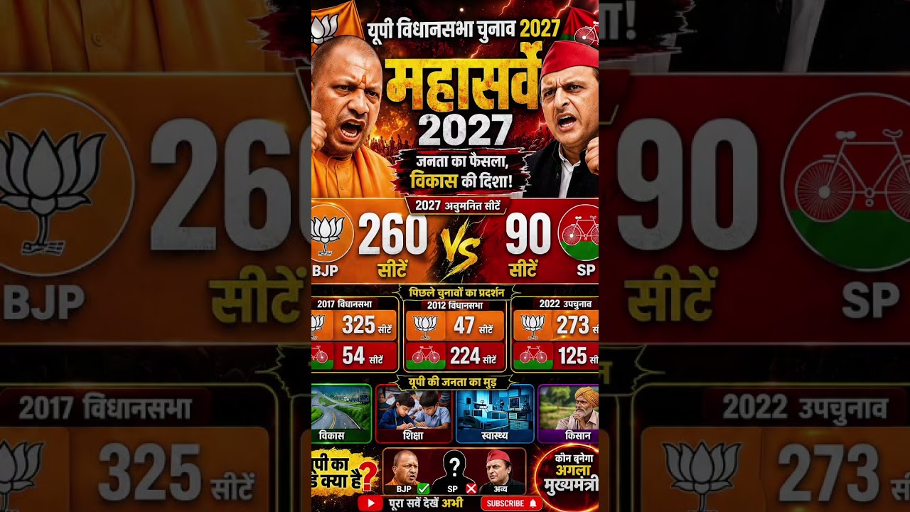 UP Assembly Election 2027 Opinion Poll: Which Party Is Winning How Many Seats? #samajwadiparty #bjp