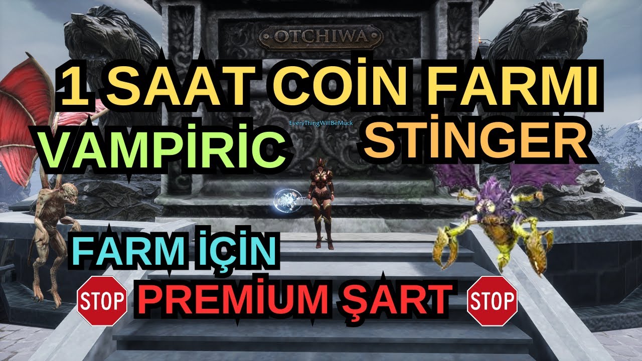 1 SAAT VAMPİRİC BAT & STİNGER SOLO MAGE FARMI / FARM İ&Ccedil;İN PREMİUM ŞART /UPGRADE /ZİNDAN/ RİSE ONLİNE