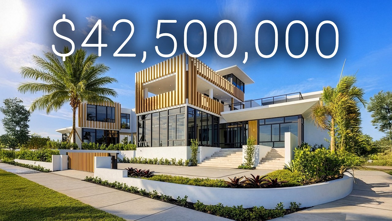 INSIDE a $42,500,000 Modern Mansion with a POOL ON SECOND FLOOR! Over 10,000 SQFT + Yacht Docking!