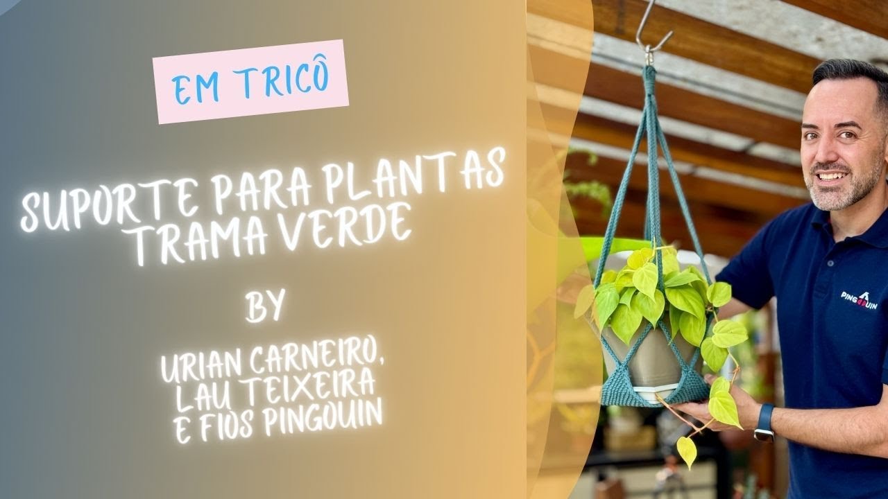 Suporte para plantas em tricô