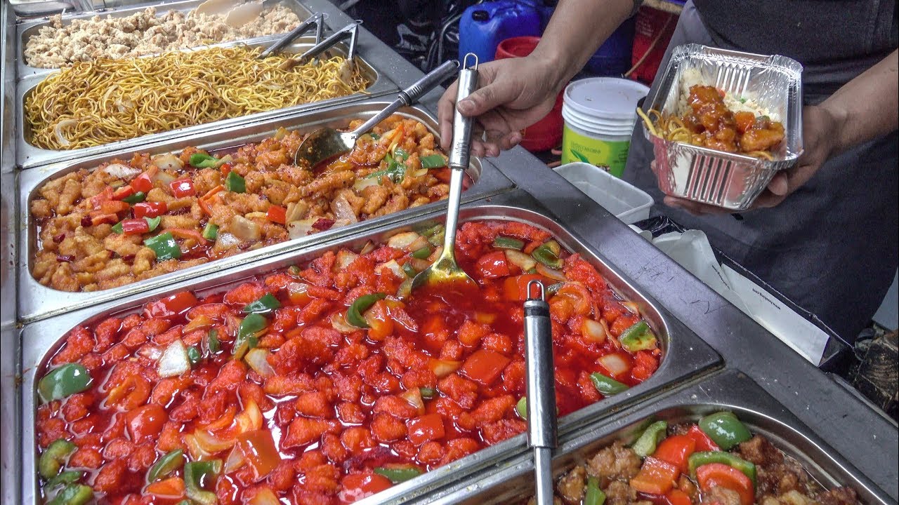 Colourful Chinese Food, Bang Bang Chicken, Bao Dumplings. London Street Food