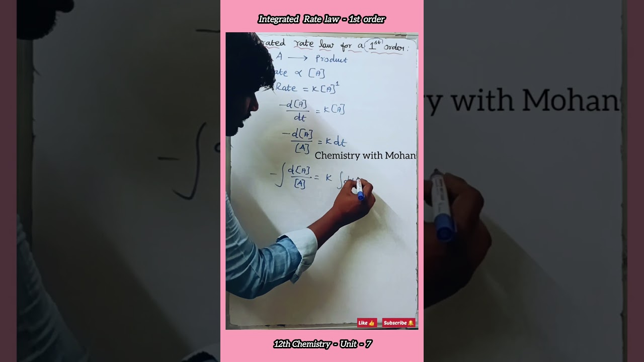 Integrated Rate Law for First Order Reaction #chemicalkinetics #12thchemistry