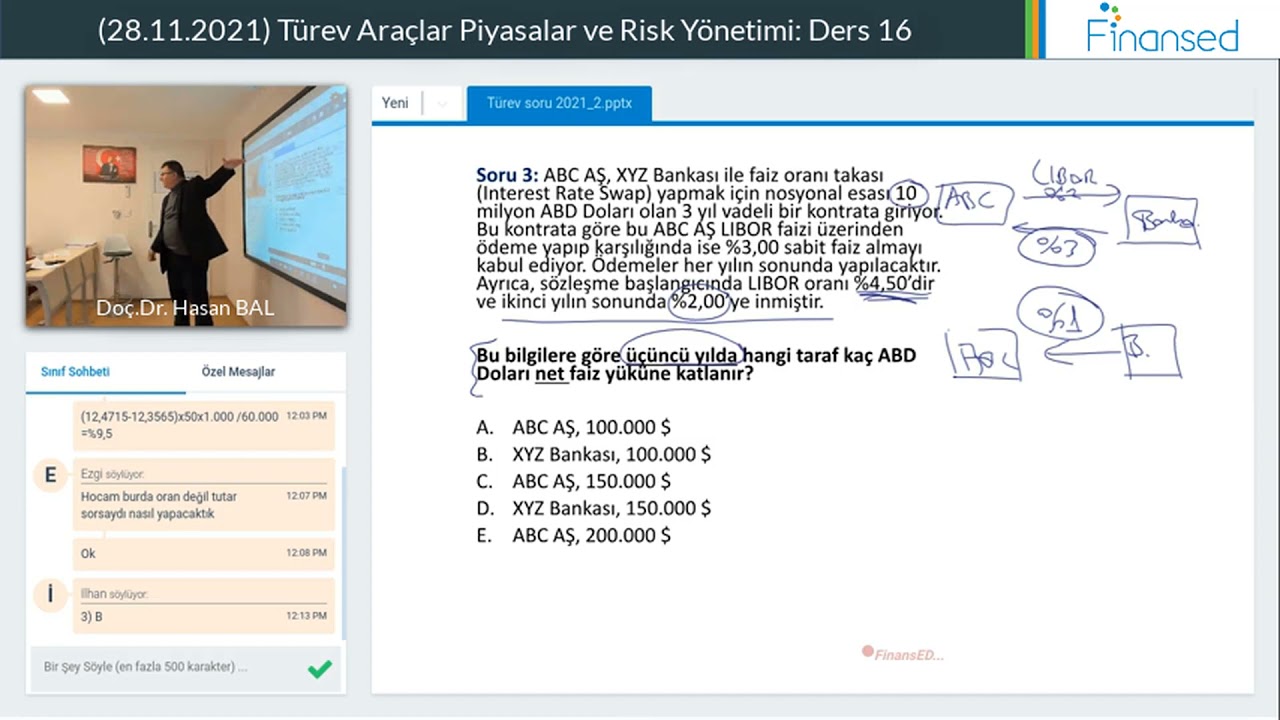 Türev Araçlar Piyasalar ve Risk Yönetimi Soru Çözümü