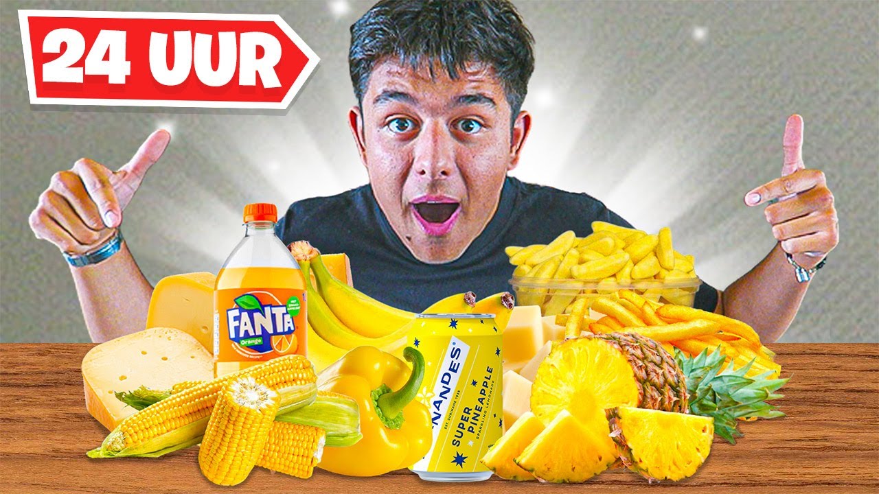 24 UUR alleen maar GELE dingen ETEN & DRINKEN!