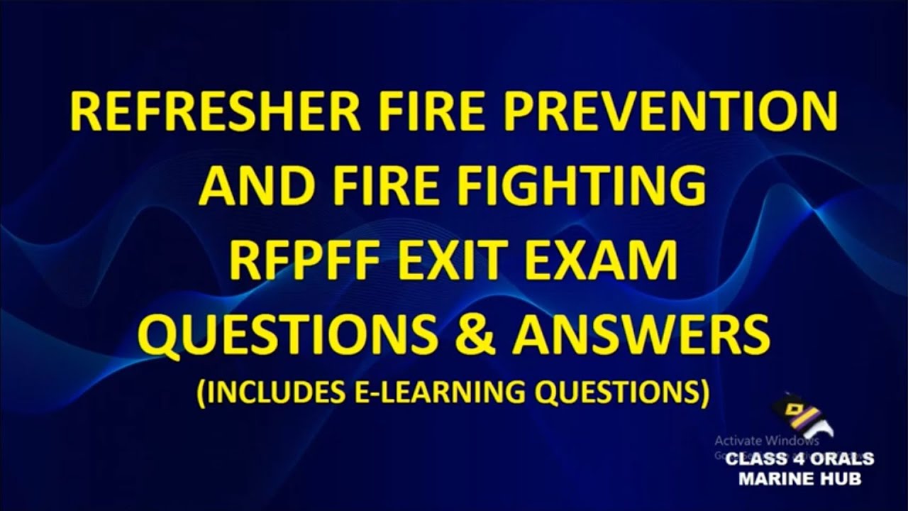 RFPFF Exit Exam | Refresher FPFF | MCQ | Question & Answers | Solved | DGS E learning | DG Shipping