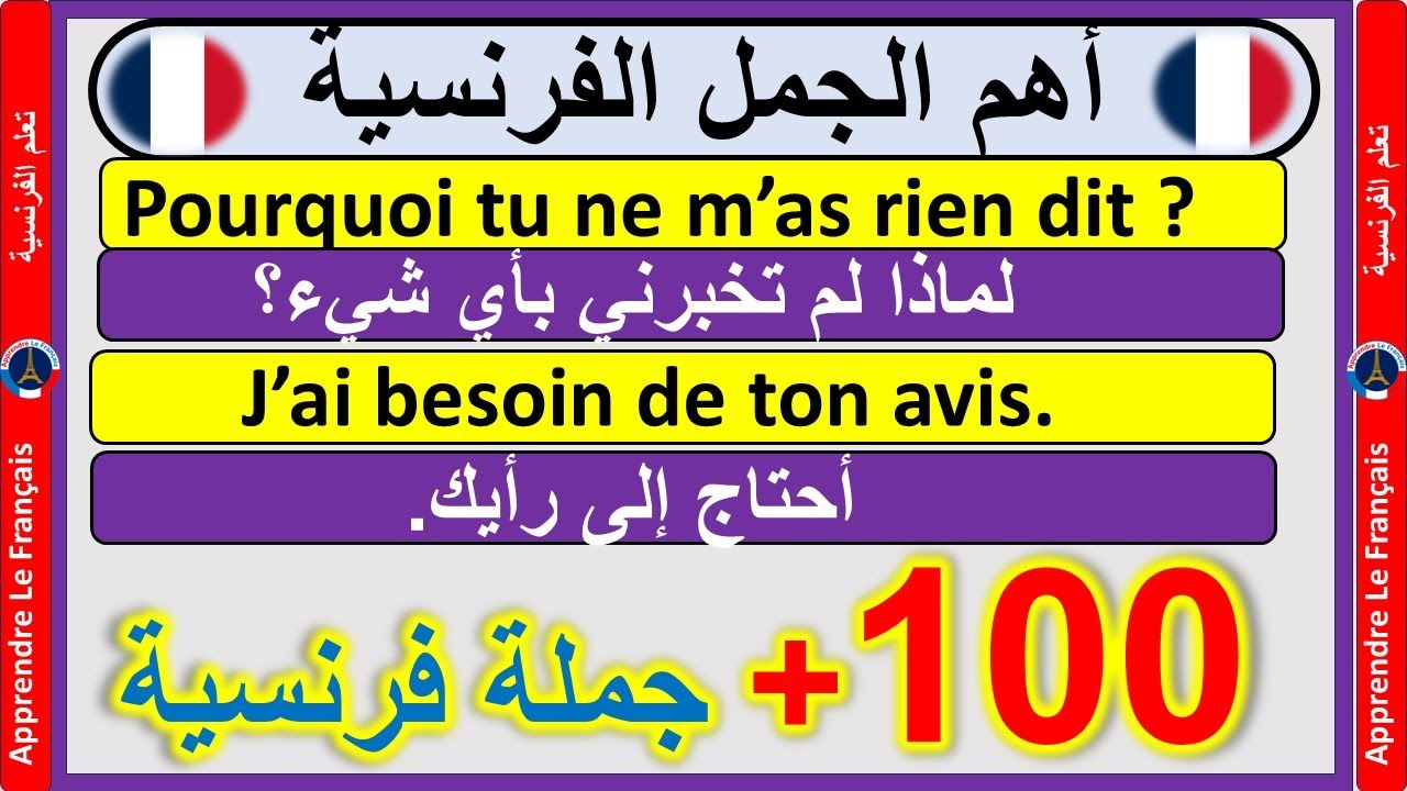 100 Phrases Fran&ccedil;aises Indispensables avec Traduction Arabe &ndash; Niveau Interm&eacute;diaire pour Mieux Parler
