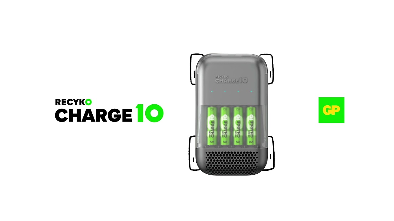 Batteriladdare ReCyko Charge 10 inkl 4 st AA 1700mAh hos Batteriexperten