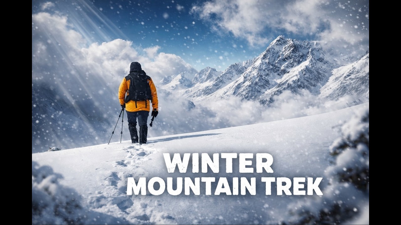 Winter mountain trek