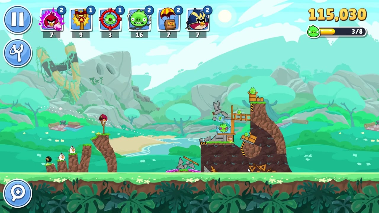 Angry Birds Friends.  Piggy Tower.  Level 46 (3 stars).  Passage from Sergey Fetisov