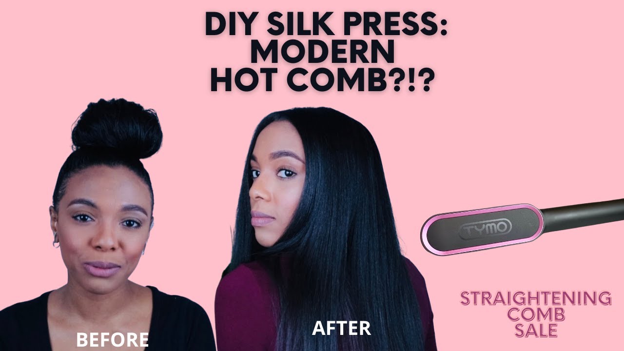 DIY Silk Press TYMO Straightening Comb on 4a/b Relaxed Hair | KSTIKESDESIGNS