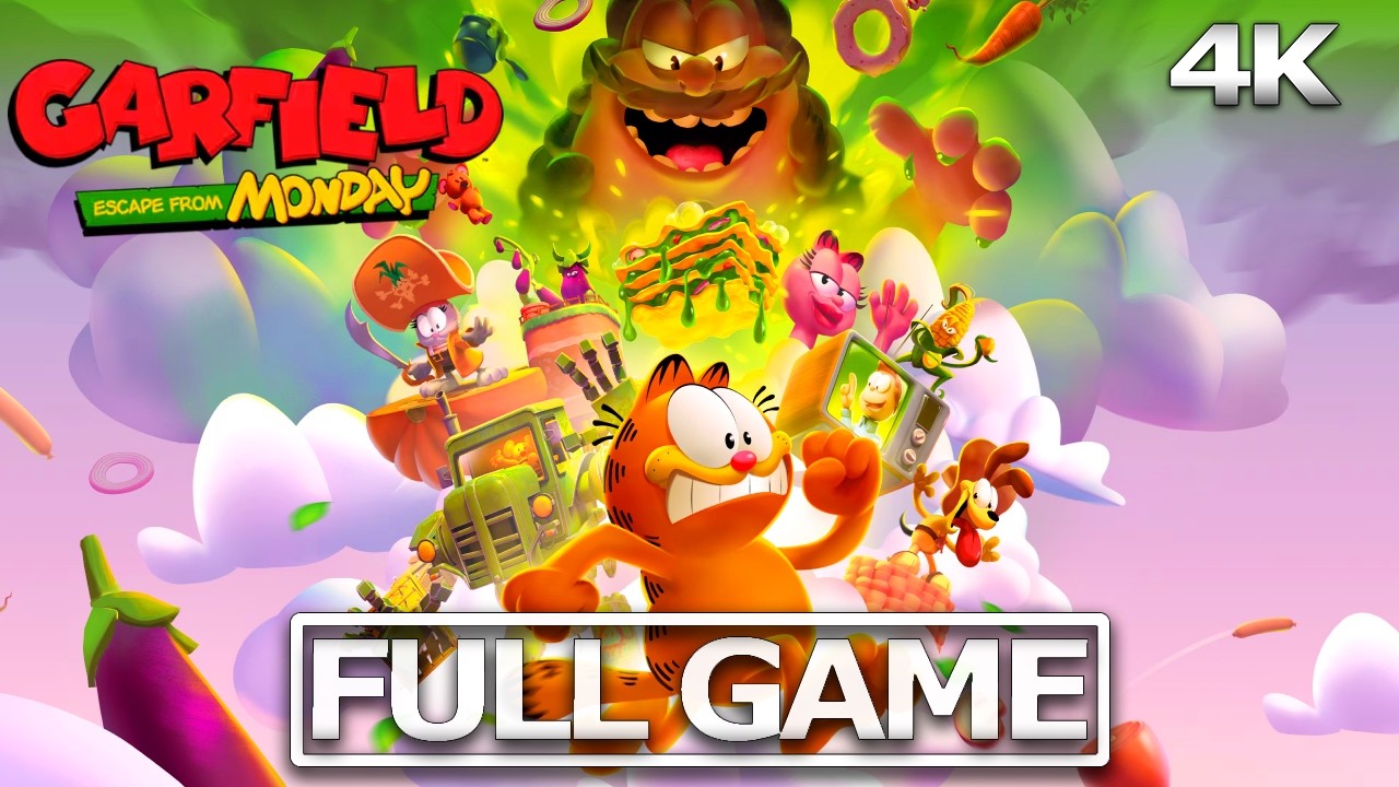 GARFIELD: ESCAPE FROM MONDAY Full Gameplay Walkthrough / No Commentary【FULL GAME】4K 60FPS Ultra HD
