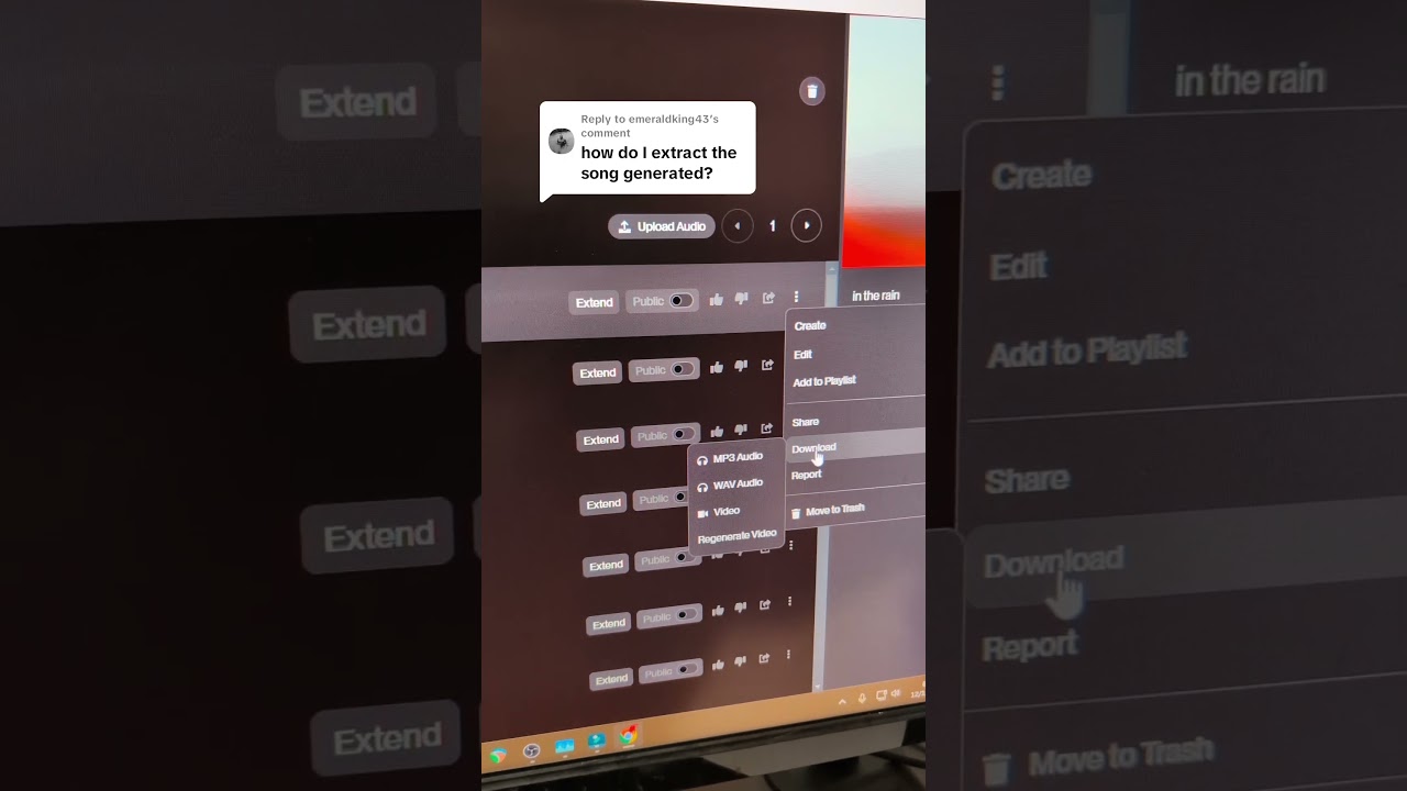 How to download a song from suno ai music