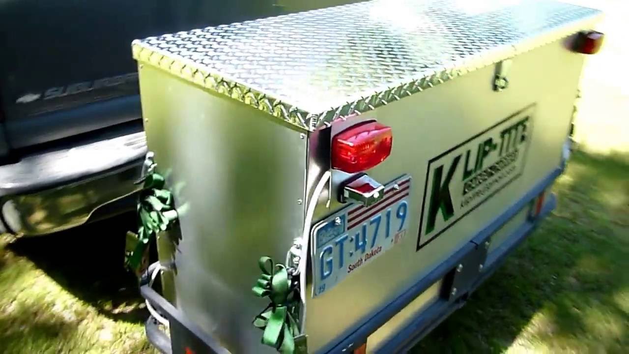 Klip-tite cargo carrier, hitch mounted aluminum travel box bumper mount luggage