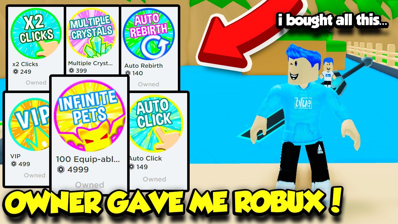 The OWNER Gave Me $20,000 ROBUX To Spend On His Tapping Game... Here's what happened. (Roblox)