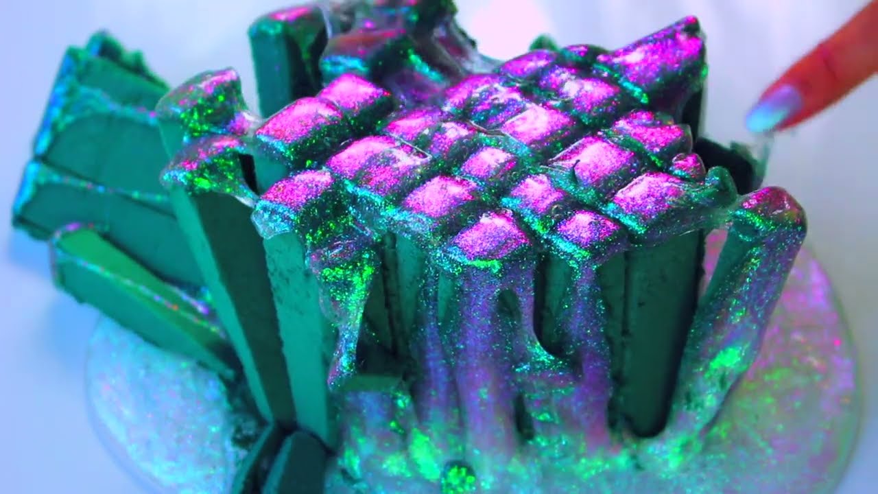 Mixing Pigment into Slime// Duochrome Satisfying Slime ASMR Video Compilation