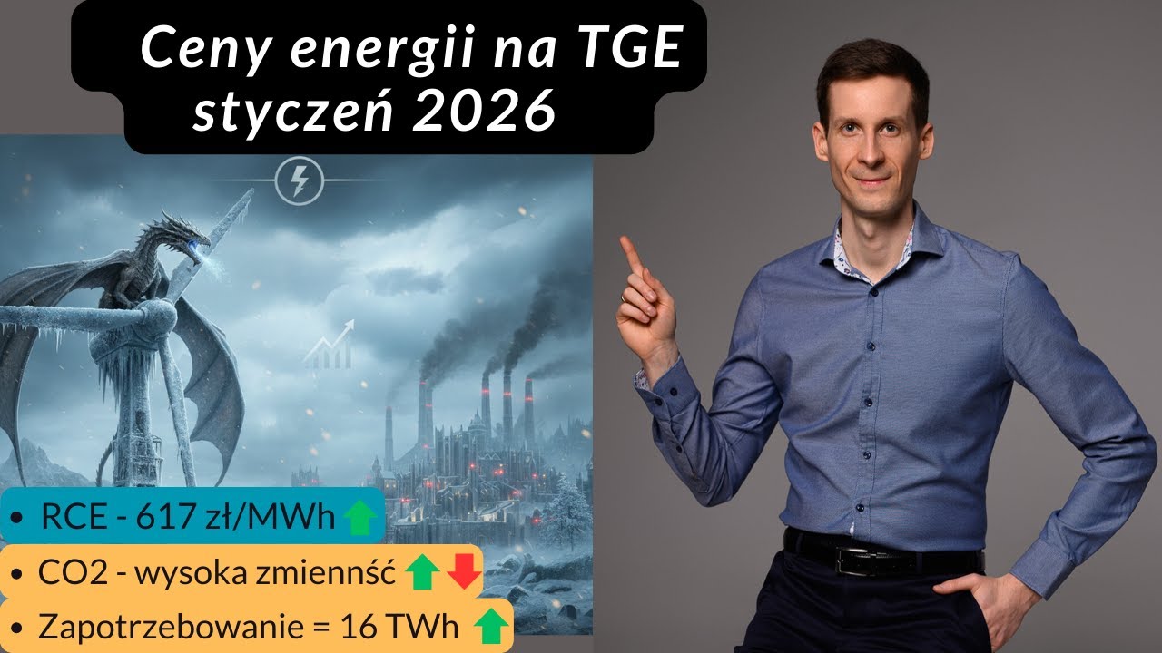 Ceny energii na TGE styczeń 2026 - EUA gaz drogi spot