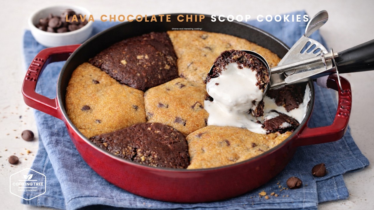 겉은 바삭 속은 녹는 떠먹는 라바 초콜릿칩 스쿱쿠키 만들기 | 가나슈&스모어 | Lava Chocolate Chip Scoop Cookies | Ganache & S’mores