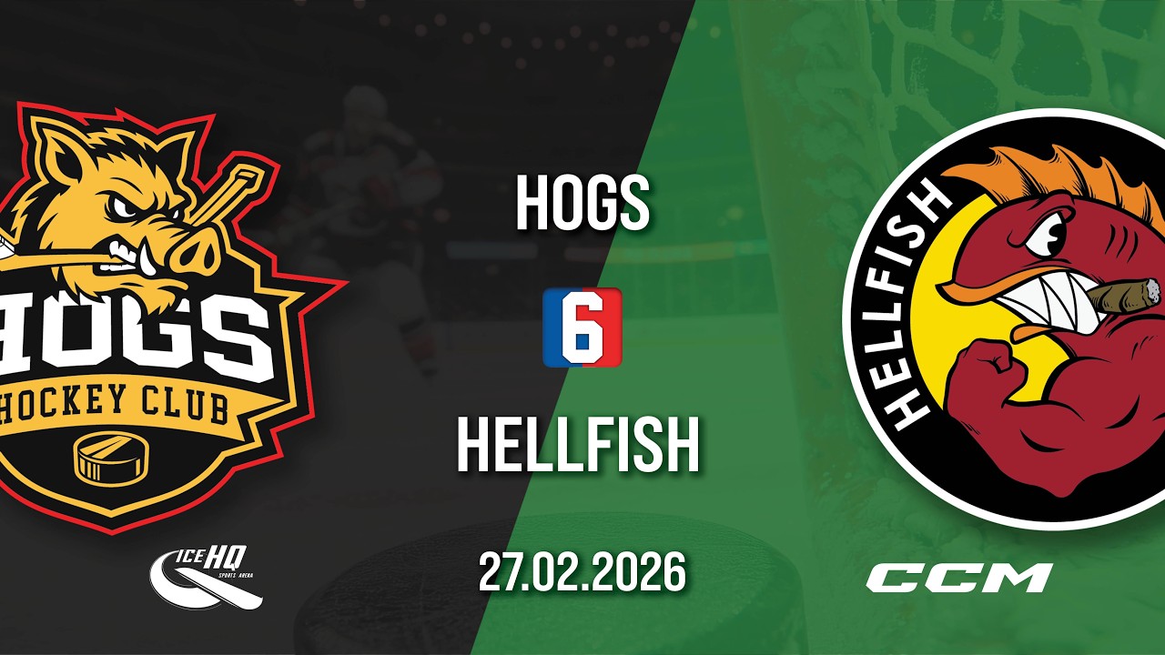 Hogs vs Hellfish - Div 6 - 27th February - iceHQ Rec League ice hockey