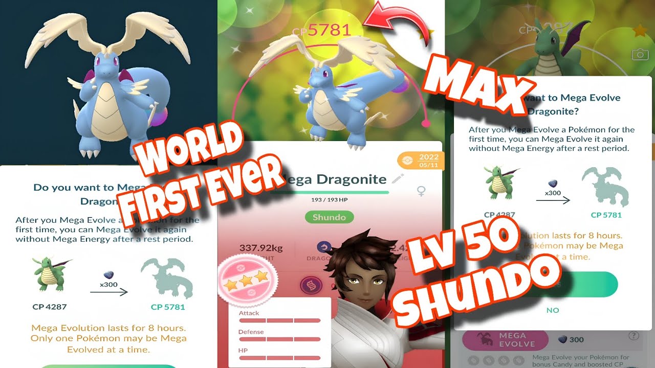 WORLD FIRST MAX SHUNDO MEGA DRAGONITE in Pok&eacute;mon GO?! 😱🔥 #pokemon #pokemongo #dragonite 