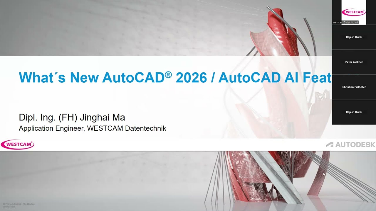 Features erklärt - What's New in AutoCAD 2026 AutoCAD AI Features - WESTCAM Webinar