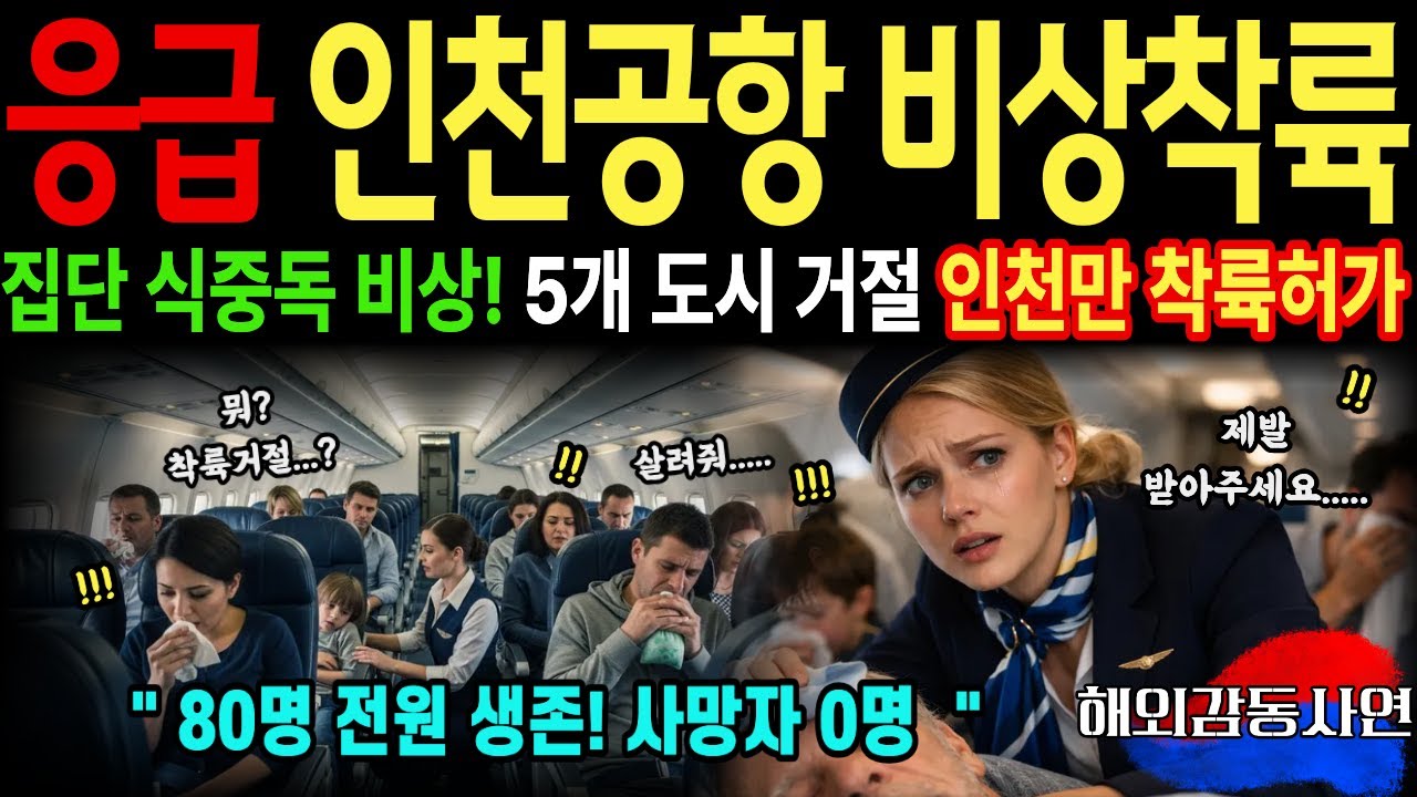 [해외감동사연] 인천공항 비상착륙 85명 집단 식중독… 5개 도시 거절 끝에 열린 한 곳