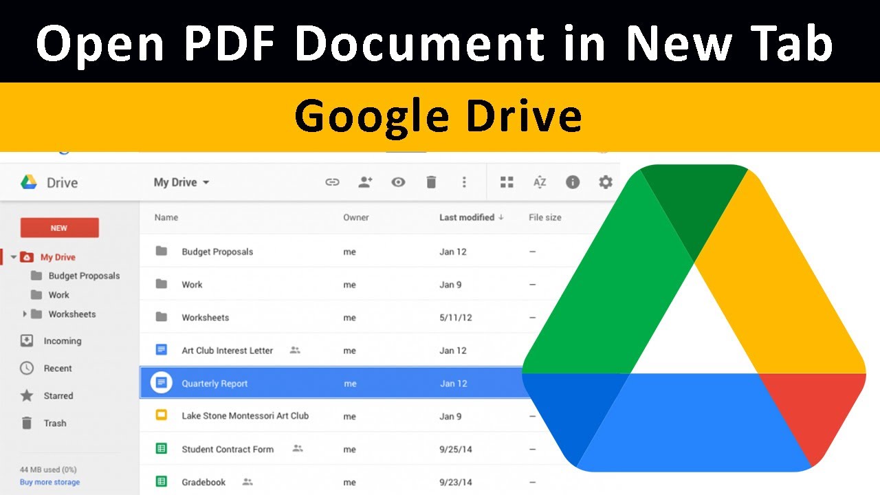 How to Open PDF Document in New Tab in Google Drive? (Web Version)