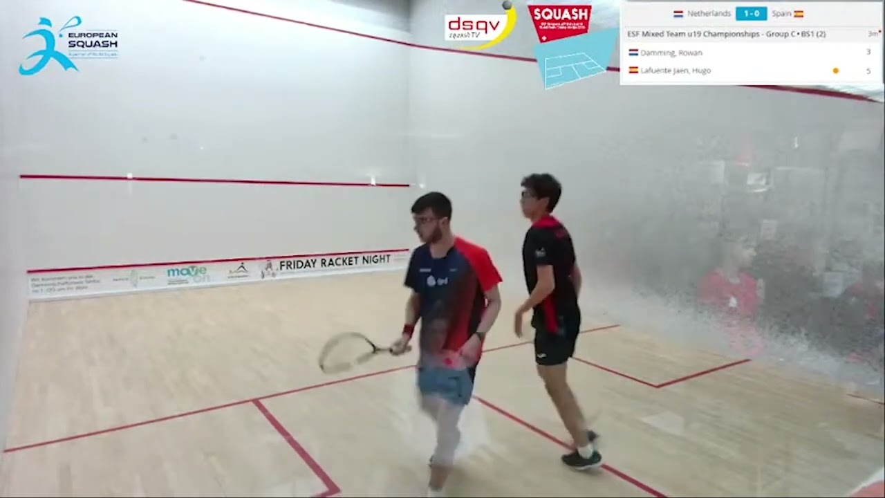Netherlands vs Spain  - ESF European Mixed Team u19 Squash Championships 2023
