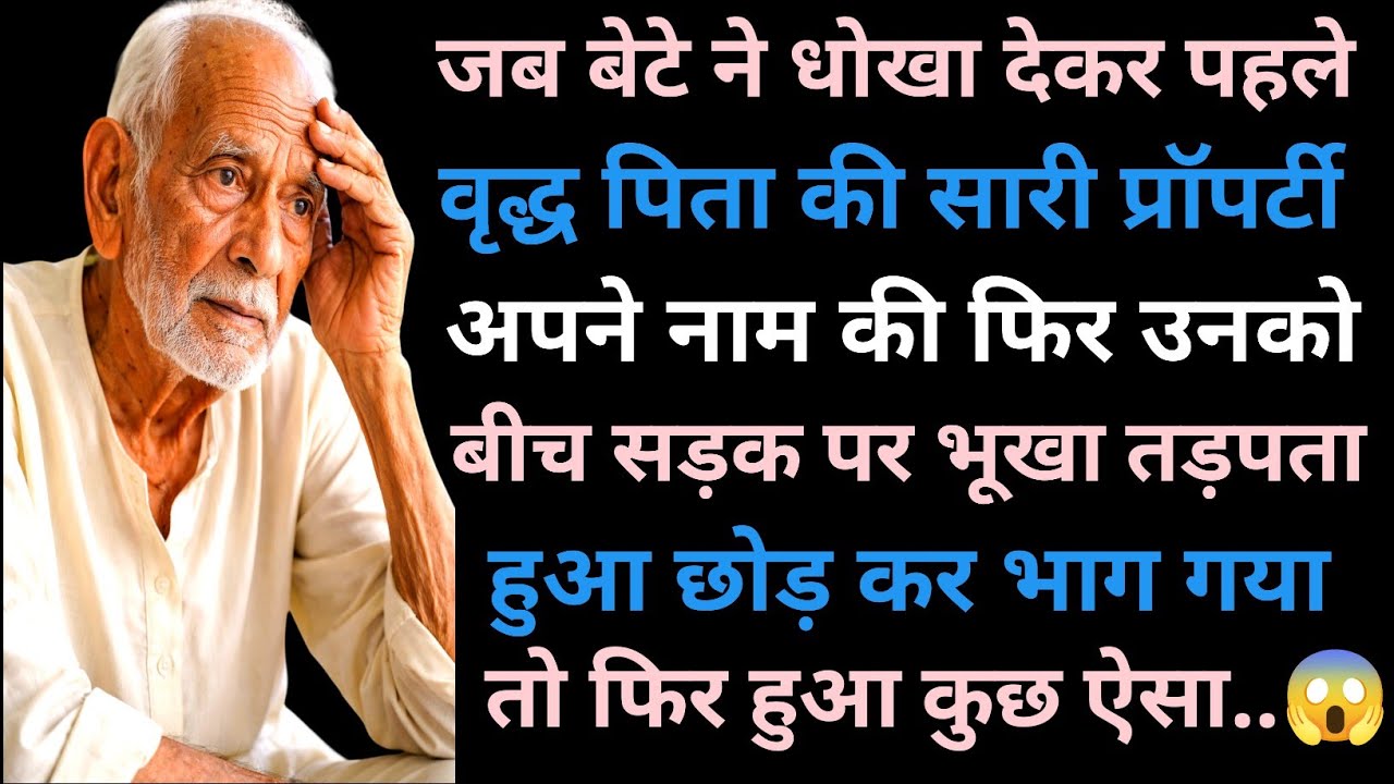 जब बेटे ने धोखा देकर पहले वृद्ध पिता की सारी प्रॉपर्टी अपने नाम की फिर उनको बीच सड़क पर भूखा तड़पता😱