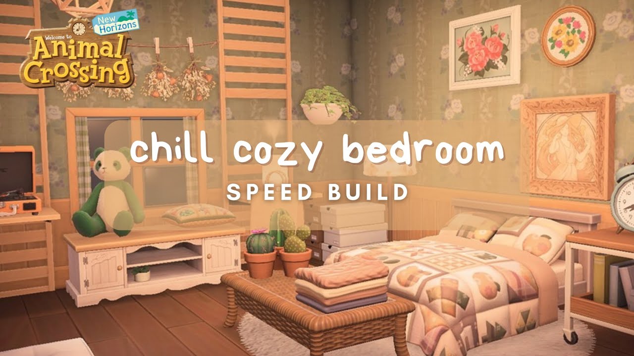 chill & cozy bedroom (speed build) 🛏️ // animal crossing new horizon ACHN Interior Room Ideas