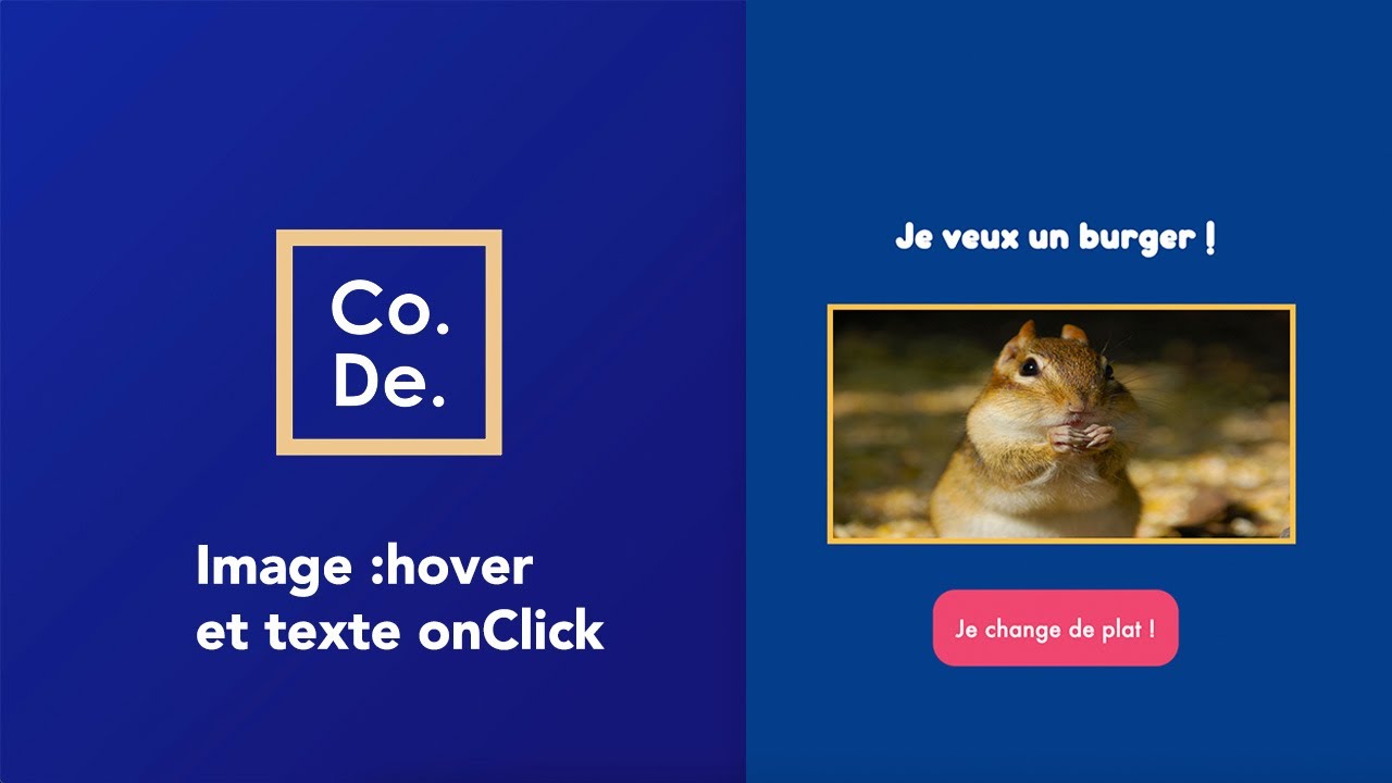 Effets image:hover + texte onClick en HTML/CSS/JS