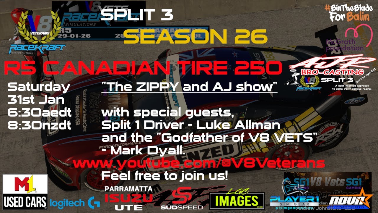 RaceKraft Simulations V8 Veterans // SPLIT 3 // S26 // RND 5 // Canadian Tire 250
