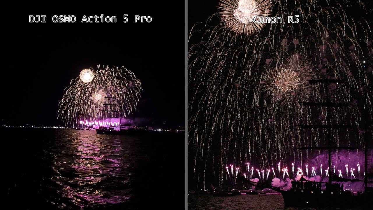 Canon R5 and DJI Osmo Action 5 Pro Side by Side comparison // Ostsee in Flammen 2025