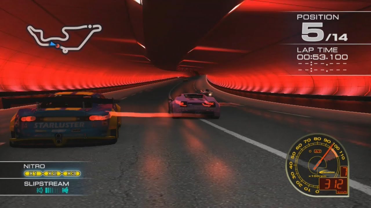 Ridge Racer 7 Maker's Trial ROLLING THUNDER with Raggio at Crossbay Tunnel R [Driver's view]