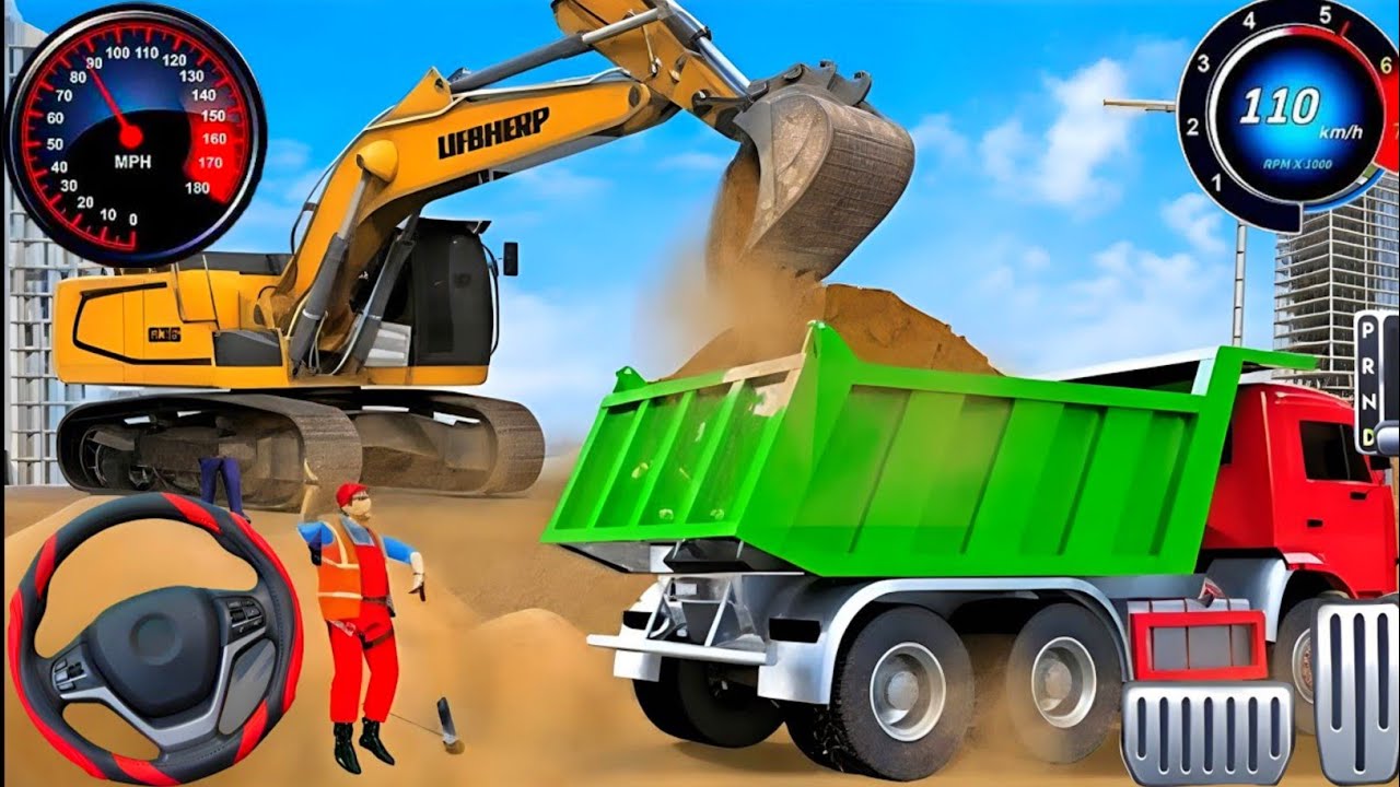 Real City Construction Simulator 3D - City Road Builder Excavator Trucks - Android Gameplay 