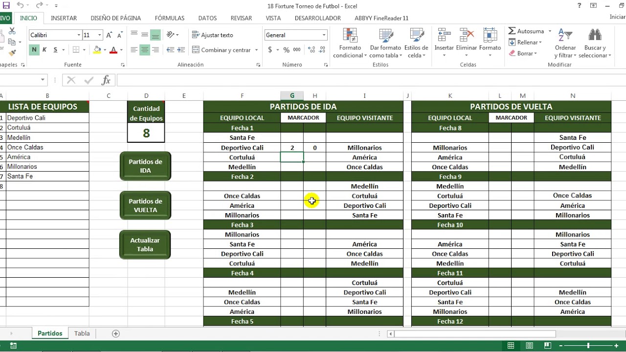 Fixture Torneo de Futbol - Macro