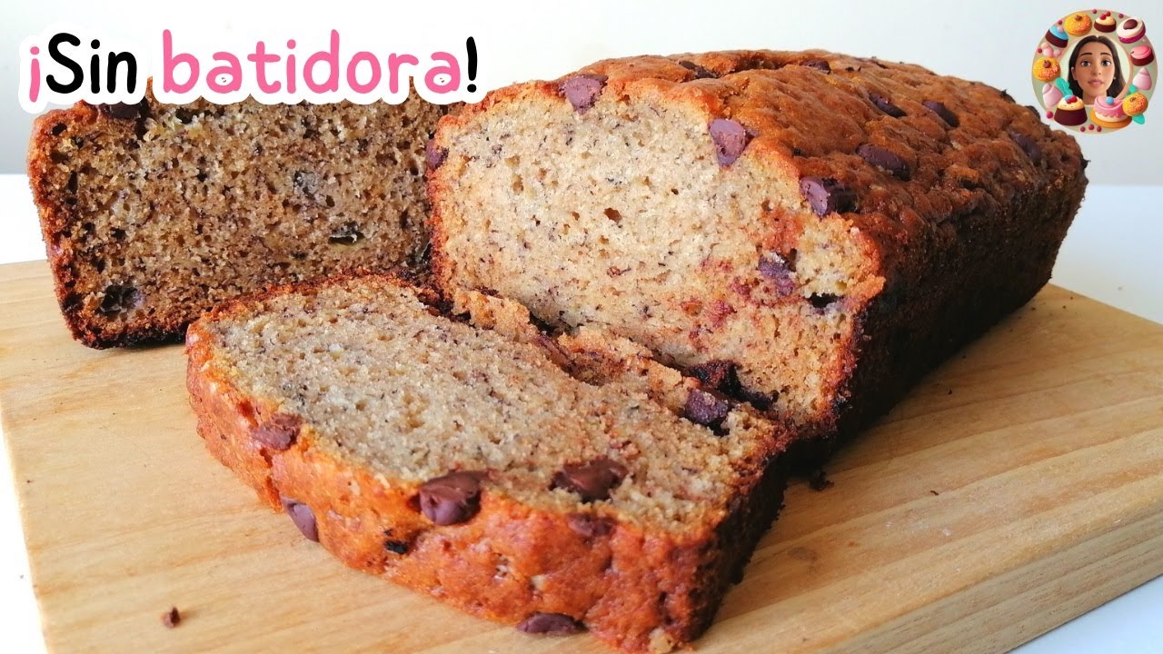 Pan de Banano con Chispas de Chocolate Fácil ¡SIN BATIDORA!