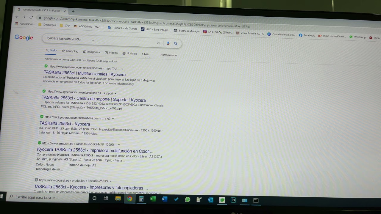 Configurar escáner impresora Kyocera TaskAlfa 2553ci ordenador pc