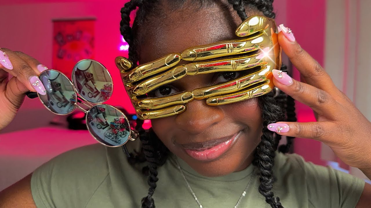 ASMR Rating My Crazy Sunglasses 🤪 (tingly tapping & whispers for sleep)
