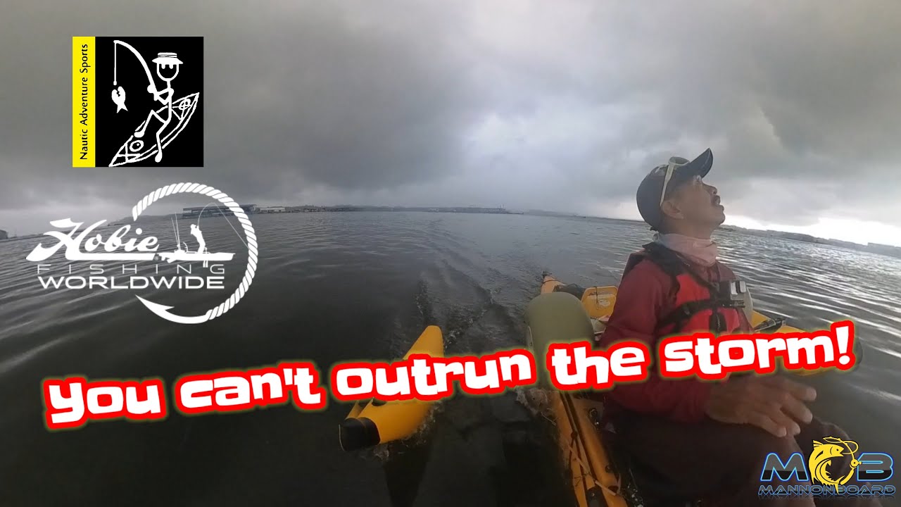 I couldn't outrun the storm! - Kayak Fishing Singapore